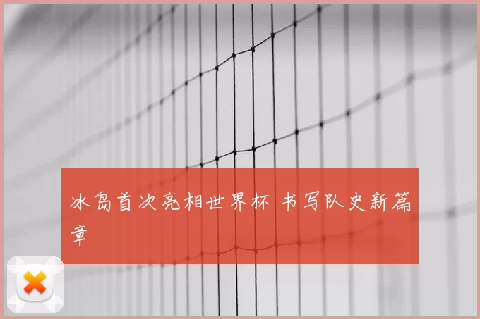 冰岛首次亮相世界杯 书写队史新篇章