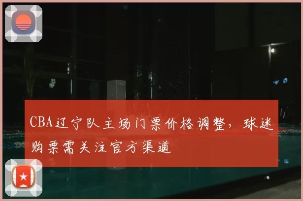 CBA辽宁队主场门票价格调整,球迷购票需关注官方渠道
